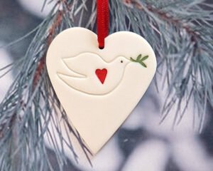 Heart - Hand-painted Dove