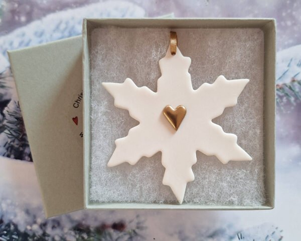 Large Snowflake - Gold Heart - Image 2