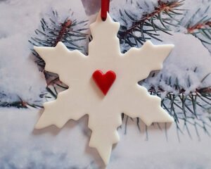 Large Snowflake - Red Heart