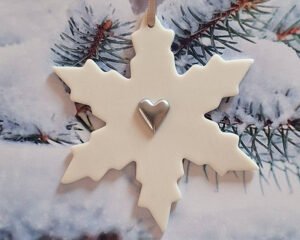 Large Snowflake - Silver Heart