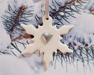 Small Snowflake - Silver Heart
