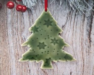 Large Tree - Green Glazed Flakes