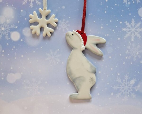 Star Gazey Bunny - Grey with Santa Hat & Flake