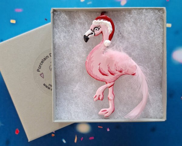 Flamingo with Santa Hat - Image 2