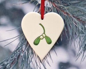 Heart - Hand-painted Mistletoe