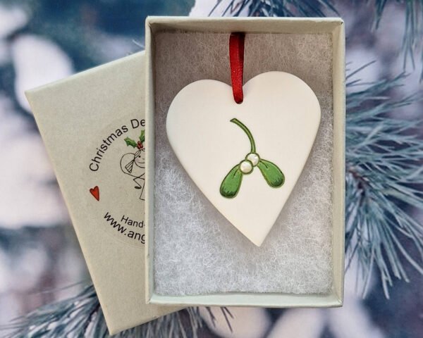 Heart - Hand-painted Mistletoe - Image 2