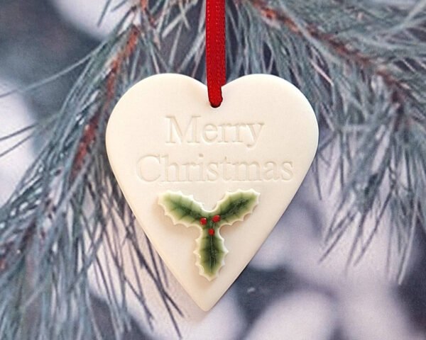 Merry Christmas Holly Heart