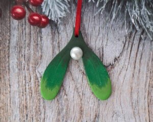 Green Mistletoe - Hand Painted