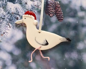 Seagull with Santa Hat