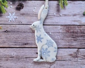 Sitting Hare - Blue
