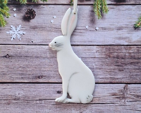 Sitting Hare - White