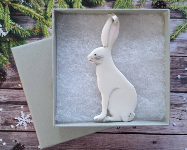 Sitting Hare - White - Image 2