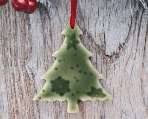 Small Tree - Green Glazed Flakes