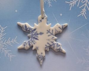 Blue Glazed Snowflake - Double