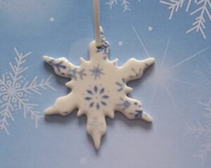 Blue Glazed Snowflake - Star & Petal