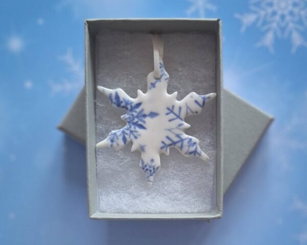 Blue Glazed Snowflake - Double - Image 2