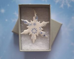 Alternative view of Blue Glazed Snowflake - Star & Petal