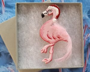 Alternative view of Flamingo with Santa Hat