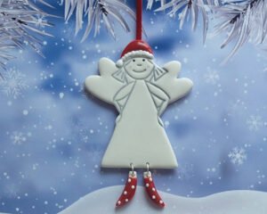 Flo Angel with Santa Hat - Red Spot Socks