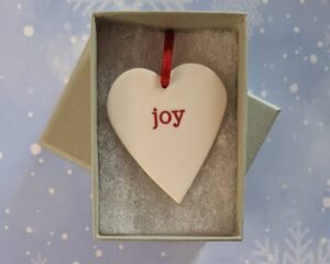 Alternative view of Joy Heart - Red Glaze