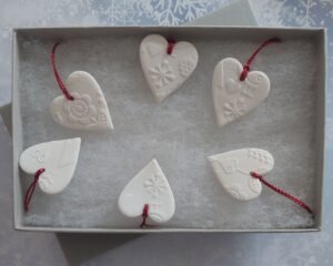 Alternative view of Scandi White Titchy Hearts - Set of 6