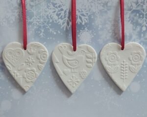 Scandi White Hearts - Set of 3
