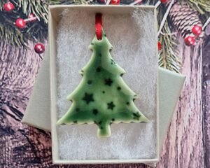 Alternative view of Small Tree - Green Glazed Stars