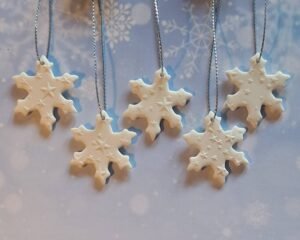 Titchy Snowflakes - Set of 5 Raised Star Pattern